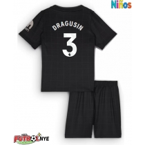 Camiseta Tottenham Hotspur Radu Dragusin #3 Visitante Equipación para niños 2025-26 manga corta (+ pantalones cortos)